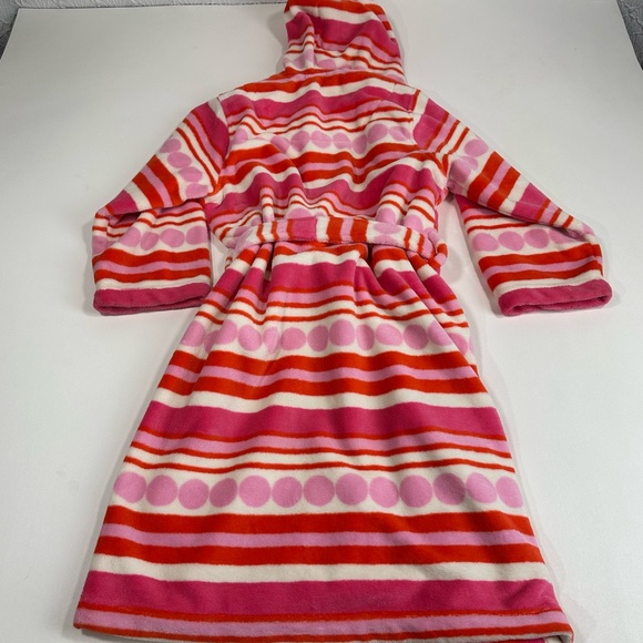 Tucker+Tate Girls Plush Hooded Comfy Long Pink Art Deco Tie Waist Robe Size M - Picture 8 of 8